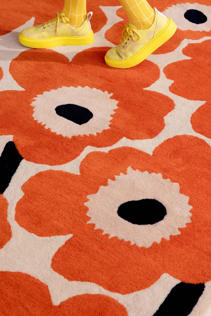 Unikko wool rug, Orange red, 200x280 cm Marimekko