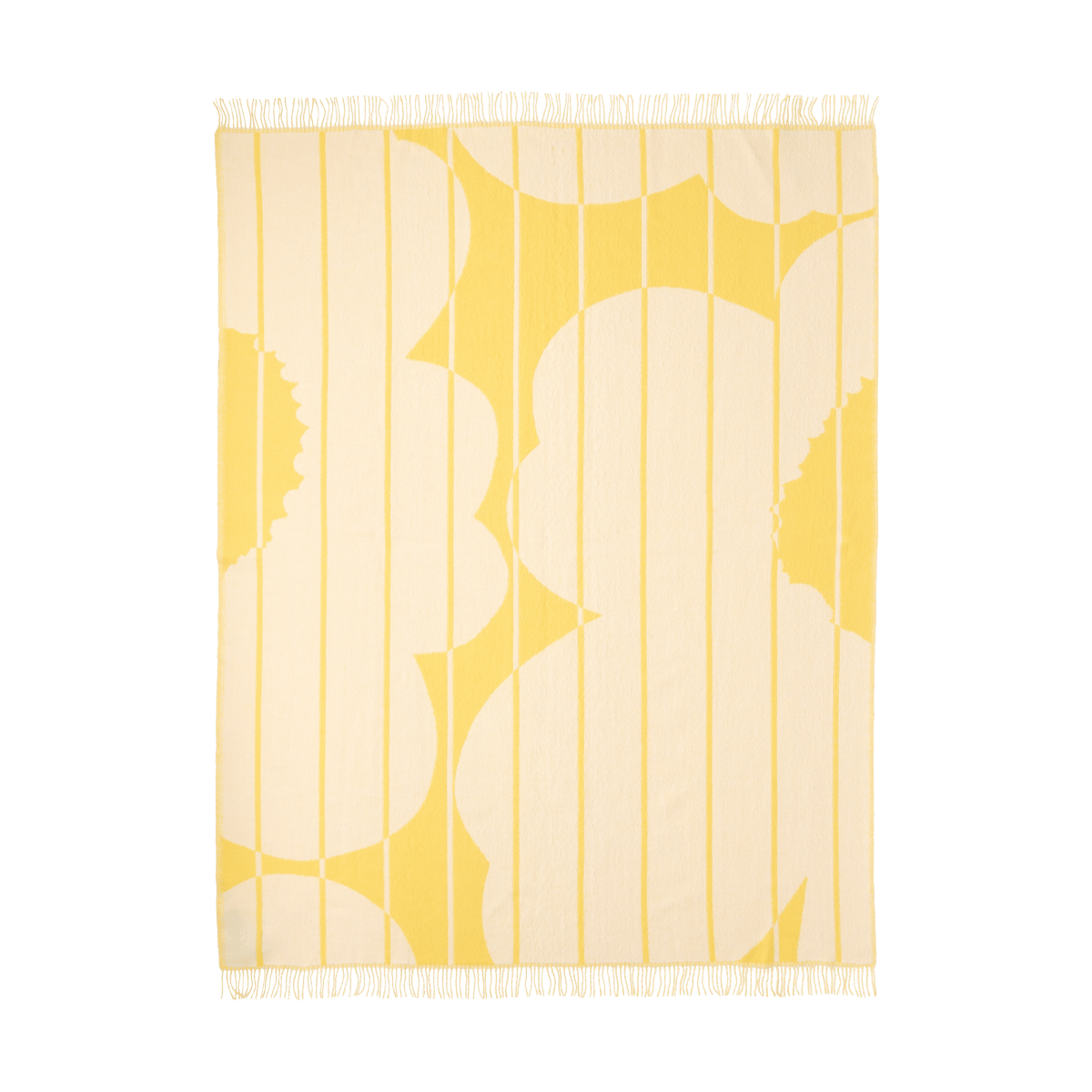 Marimekko Vesi Unikko wool throw 140x180 cm Spring yellow-ecru