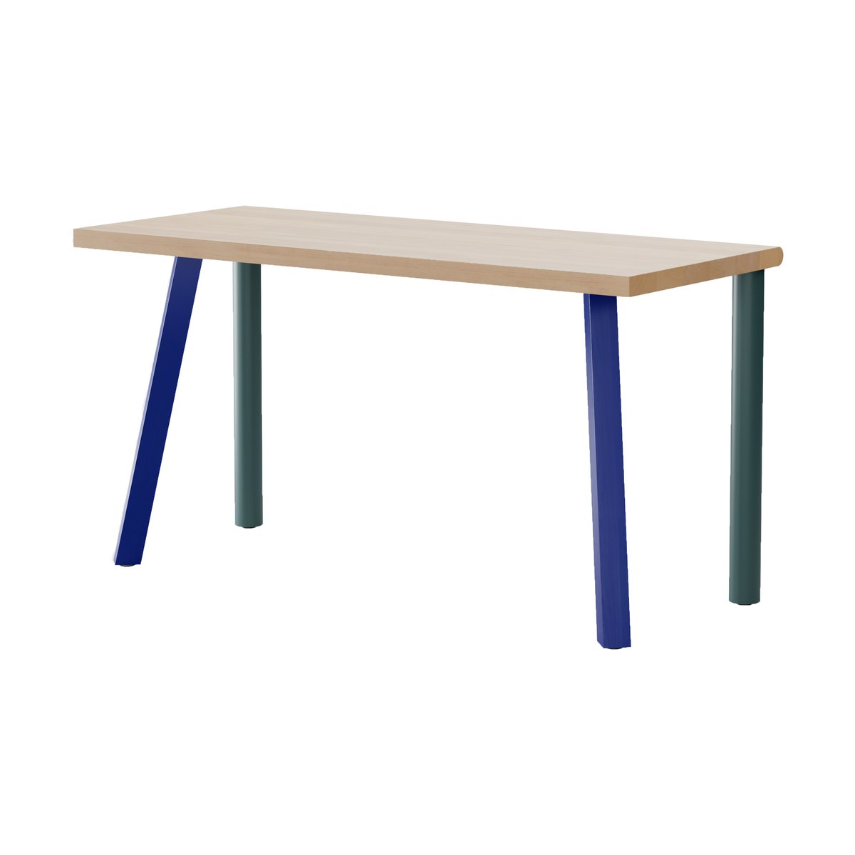 Massproductions Homework desk 140x60 cm Beech-blue/green