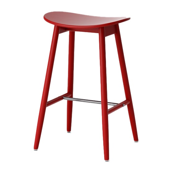 Massproductions Icha barstool 65 cm Red varnished beech