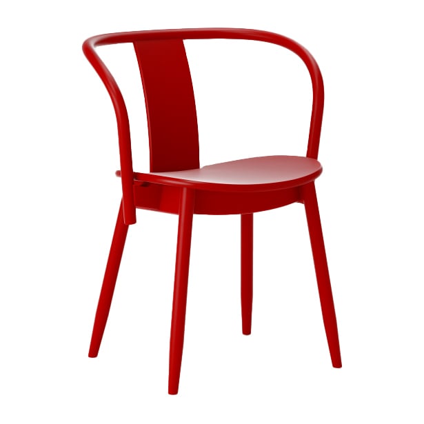 Massproductions Icha chair Red varnished beech