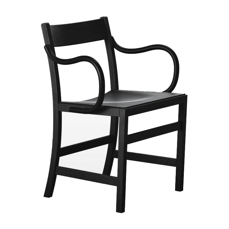 Massproductions Waiter XL armchair Black stained beech