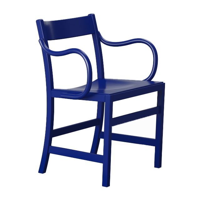 Massproductions Waiter XL armchair Blue varnished beech