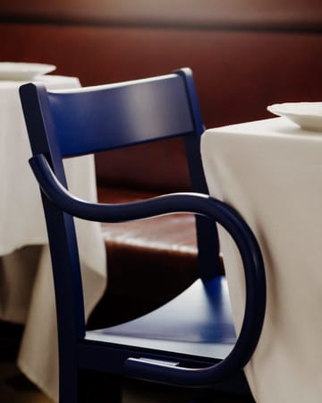 Waiter XL armchair - Blue varnished beech - Massproductions