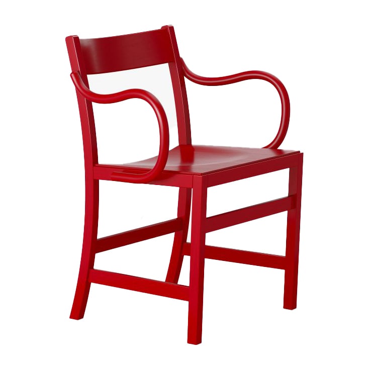 Massproductions Waiter XL armchair Red varnished beech