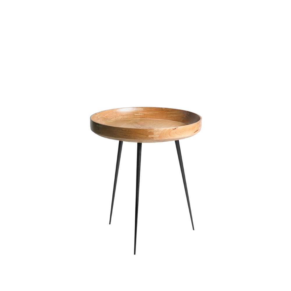 Mater Bowl medium table mango nature. black stand