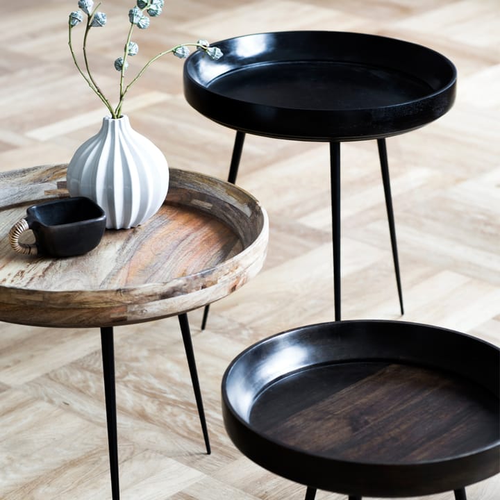 Bowl medium table, mango sirka grey. black stand Mater