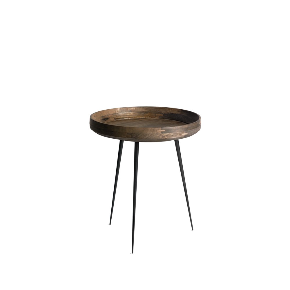 Mater Bowl medium table mango sirka grey. black stand