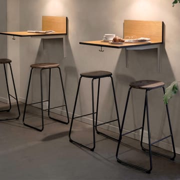 Earth bar stool - Coffee. h.69. black steel stand - Mater