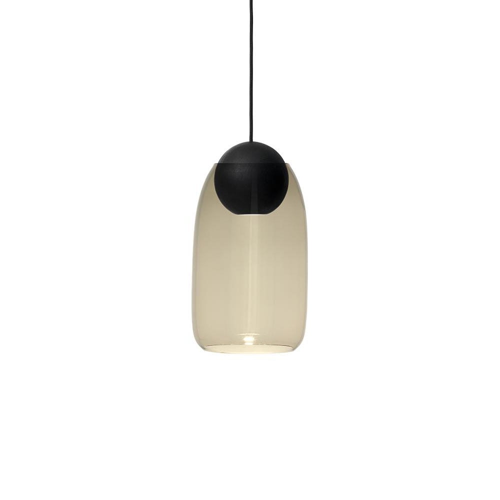 Mater Liuku Ball pendant lamp Smoked glass. black lacquered lind