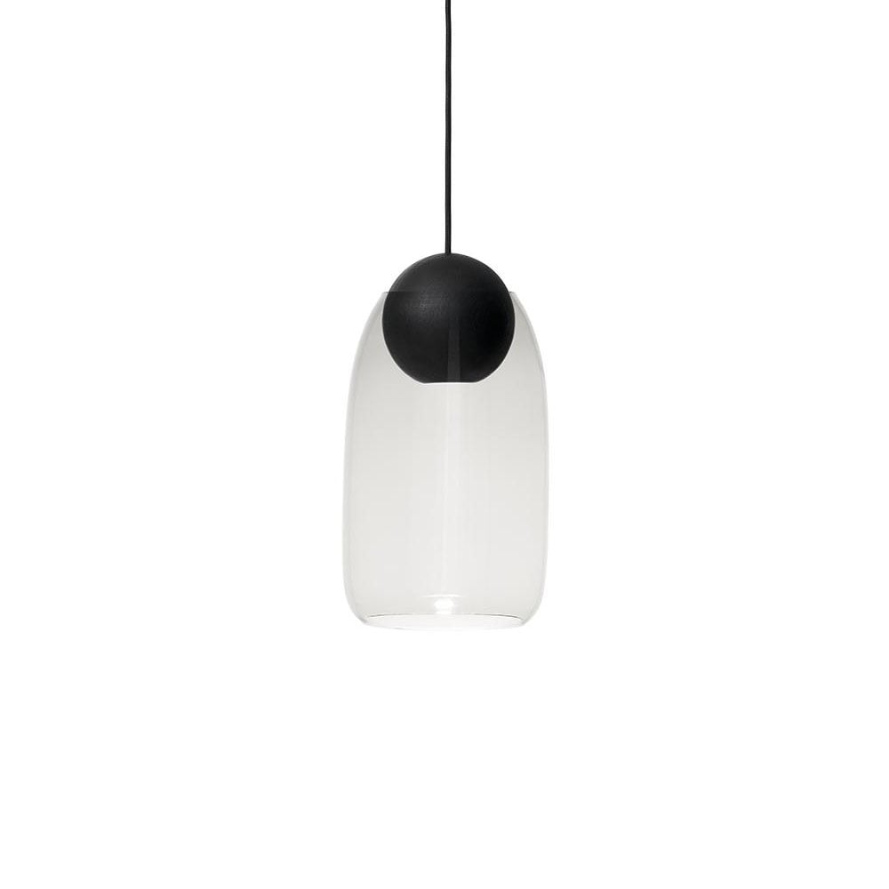 Mater Liuku Ball pendant lamp Transparent. black lacquered lind