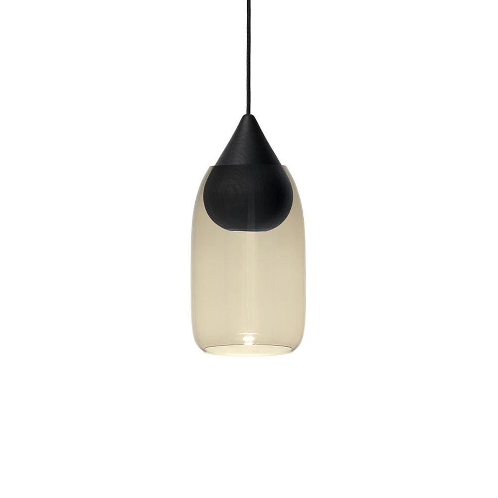 Mater Liuku Drop pendant lamp Smoked glass. black lacquered lind