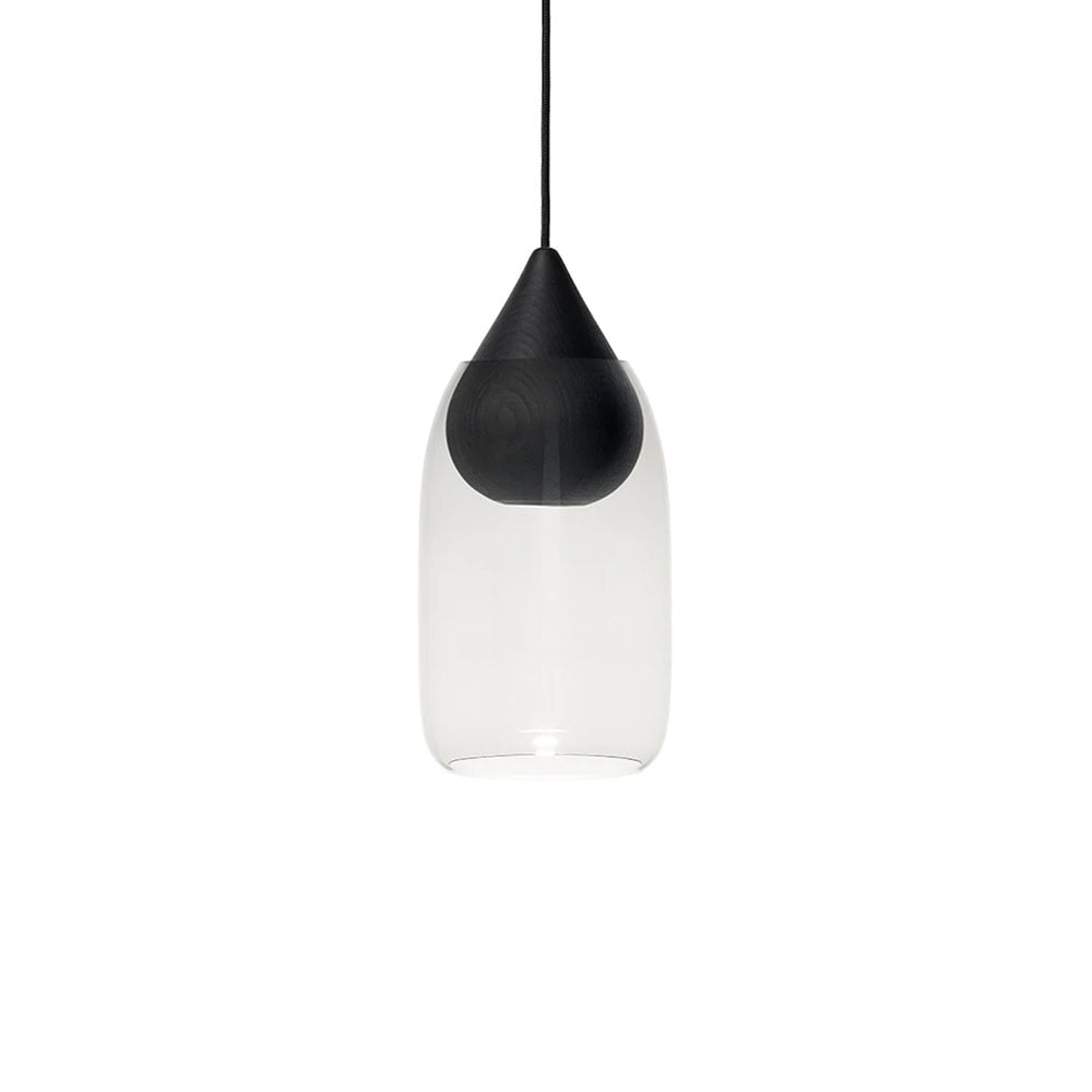 Mater Liuku Drop pendant lamp Transparent. black lacquered lind