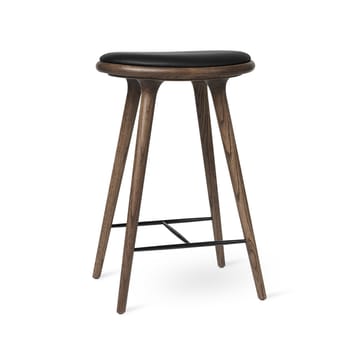 Mater high stool barstool high 74 cm - leather black, dark stained beech stand - Mater