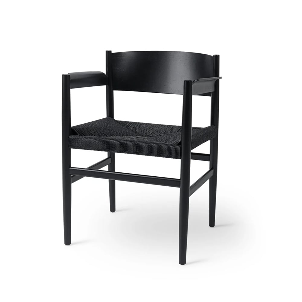 Mater Nestor armchair beech black stained, black seat