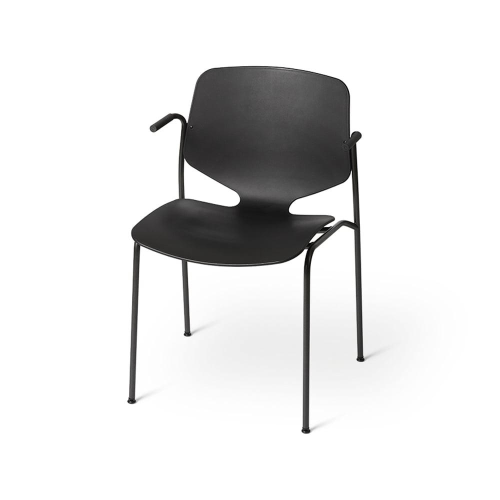 Mater Nova Sea arm chair Black. black steel stand