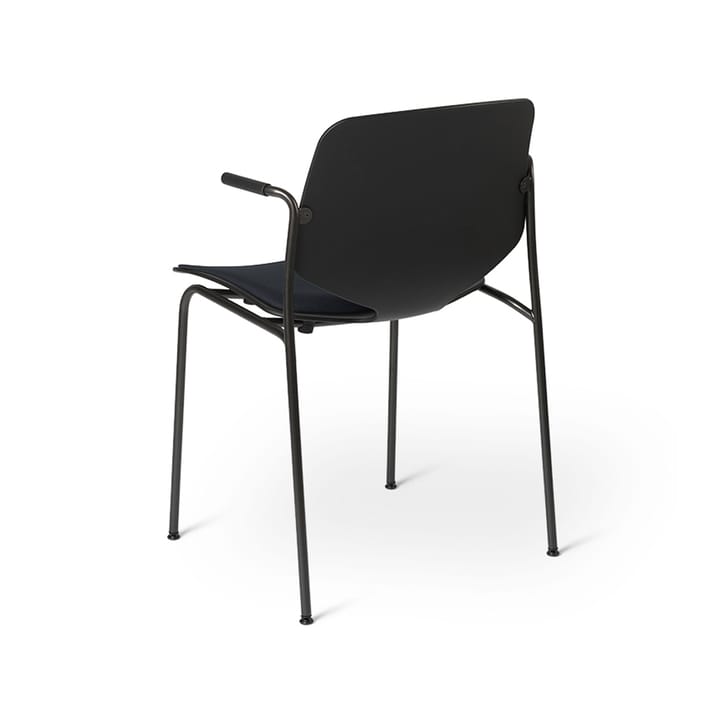 Nova Sea arm chair - Fabric cura 60111 black. black steel stand - Mater