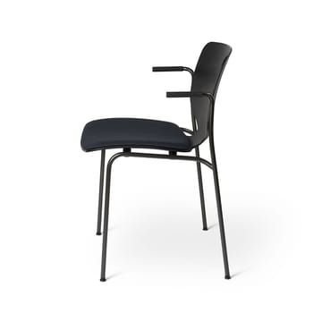 Nova Sea arm chair - Fabric cura 60111 black. black steel stand - Mater