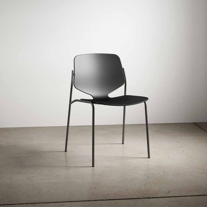 Nova Sea chair, Fabric cura 60111 black. black steel stand Mater