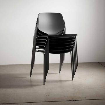 Nova Sea chair - Fabric cura 60111 black. black steel stand - Mater