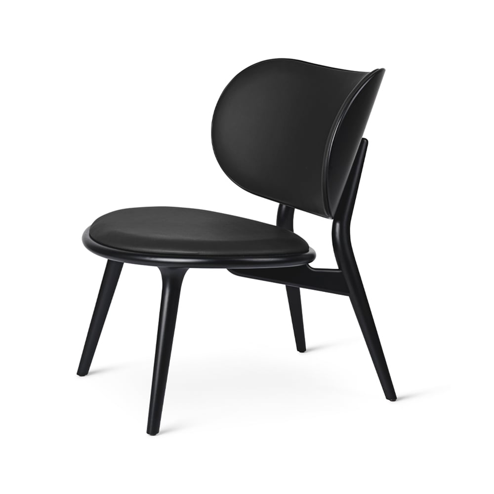 Mater The Lounge Chair lounge chair leather black, black stained beech stand