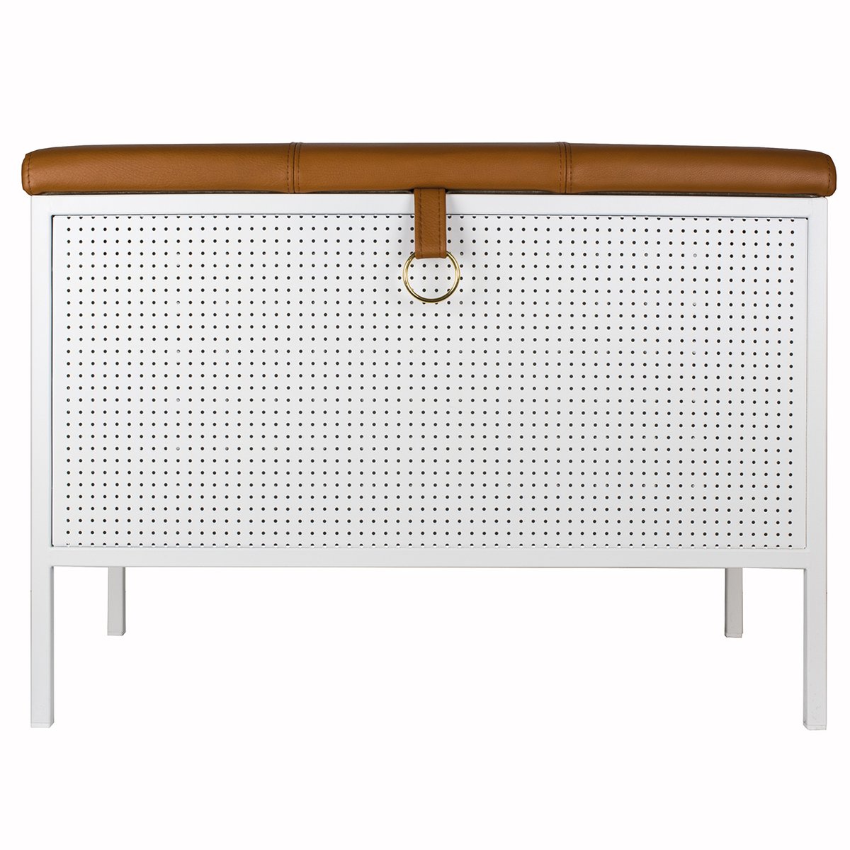 Maze Frank storage bench White-Cognac