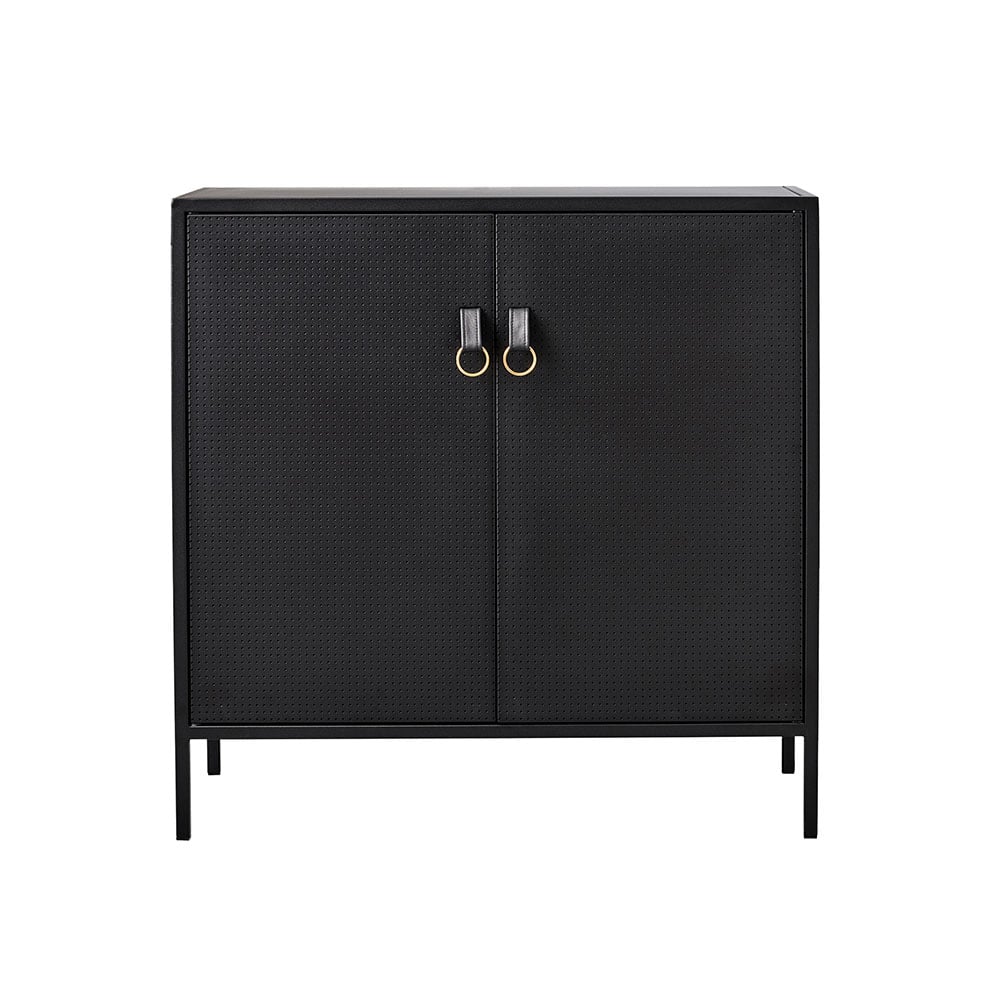 Maze Liza cabinet Black. Leather details