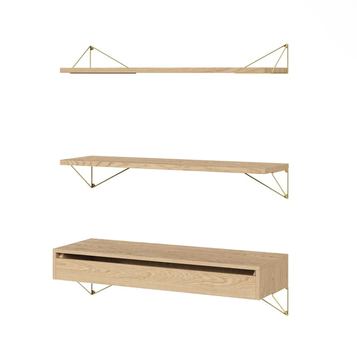 Pythagoras Bundle C shelving system oak-brass - undefined - Maze