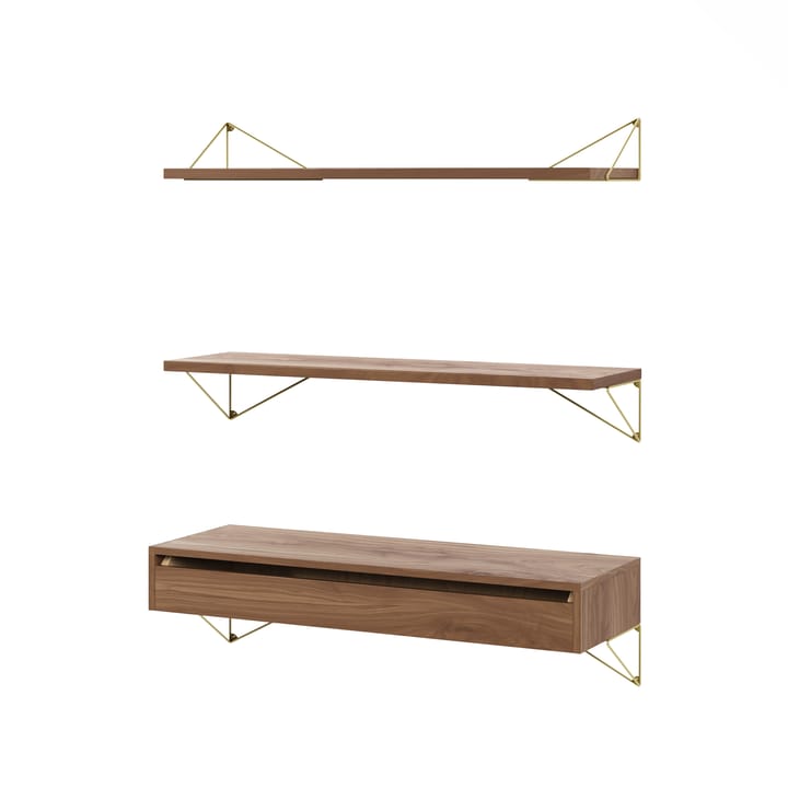 Pythagoras Bundle C shelving system walnut-brass - undefined - Maze