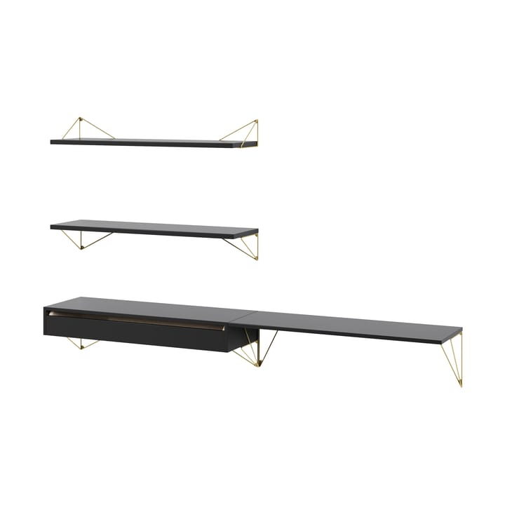 Pythagoras Bundle D shelving system black-brass - undefined - Maze