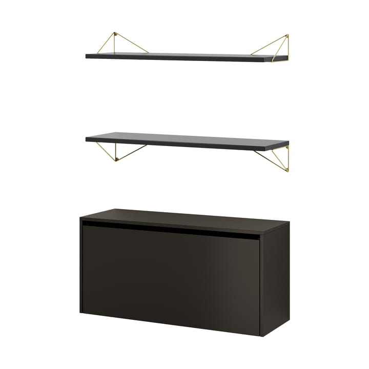 Pythagoras Bundle F shelving system black-brass - undefined - Maze