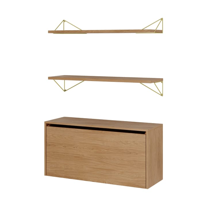 Pythagoras Bundle F shelving system oak-brass - undefined - Maze