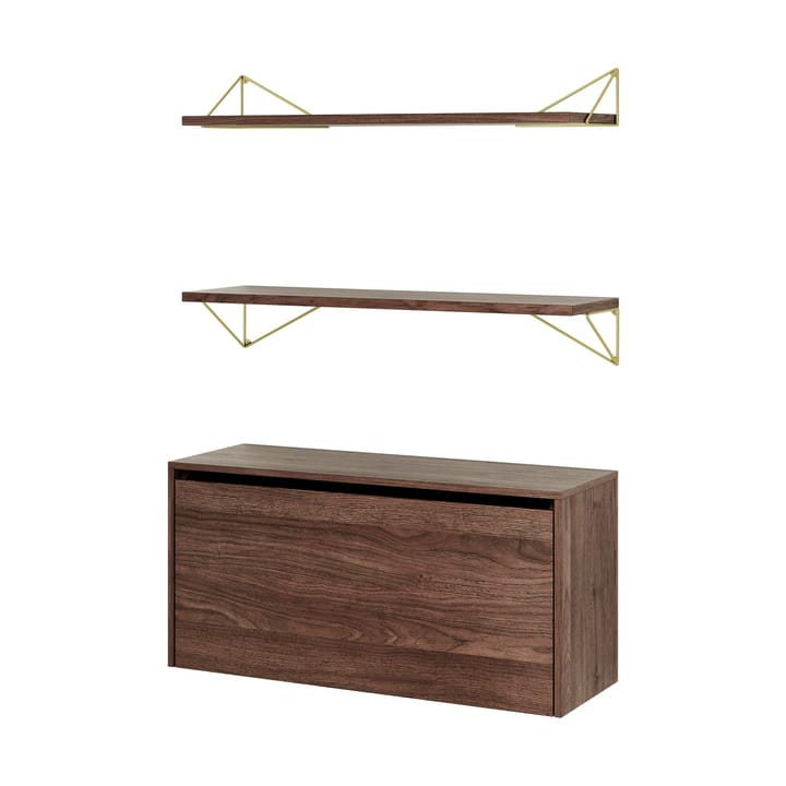 Pythagoras Bundle F shelving system walnut-brass - undefined - Maze