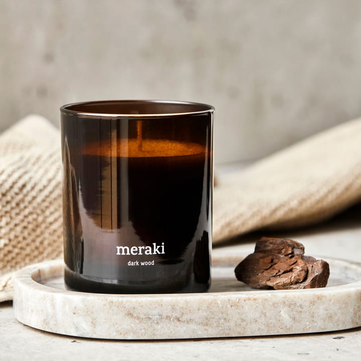 Meraki scented candle, 35 hours, Dark wood Meraki