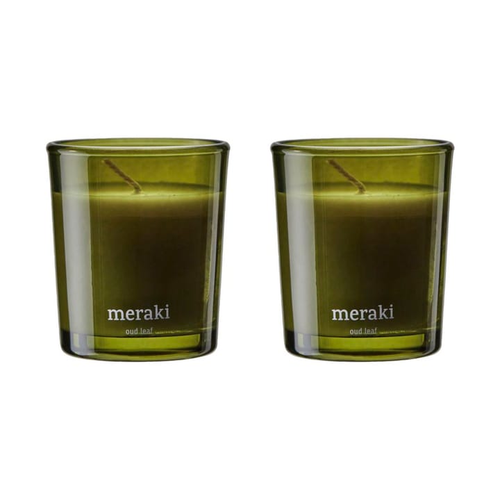 Meraki scented candles 12 hours 2-pack, Oud leaf Meraki