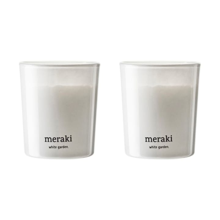 Meraki scented candles 12 hours 2-pack, White garden Meraki