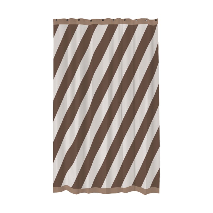 Diagonal shower curtain 150x200 cm - Chocolate - Mette Ditmer