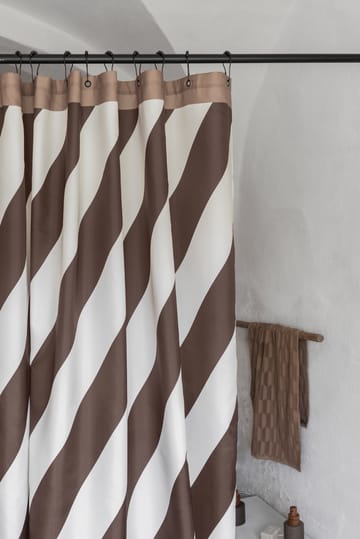 Diagonal shower curtain 150x200 cm - Chocolate - Mette Ditmer