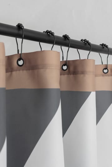 Diagonal shower curtain 150x200 cm - Dark grey - Mette Ditmer