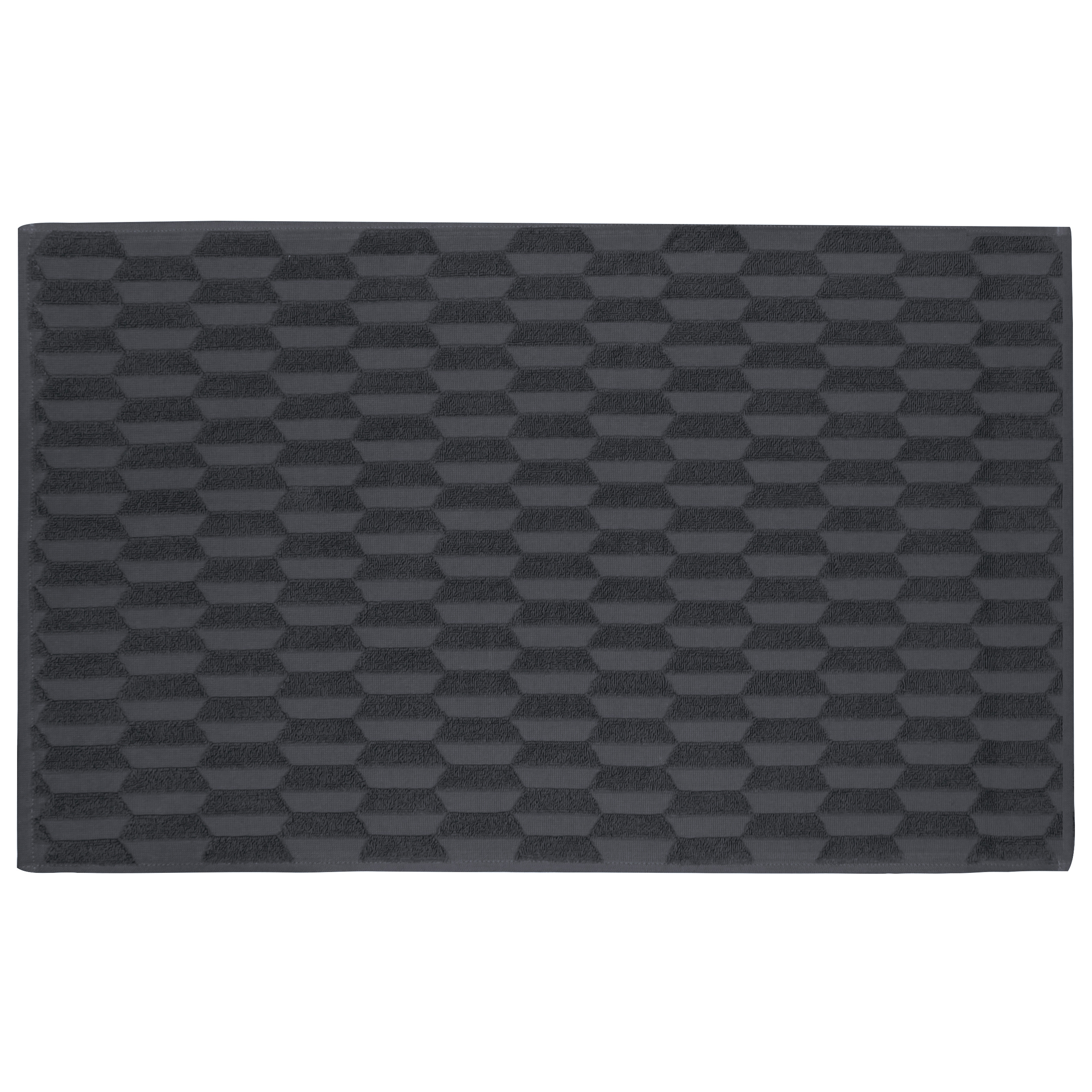 Mette Ditmer Tile Stone Bath Mat 50x80 cm Off-White/ - Bathroom Rugs Cotton Black - TILBMB09