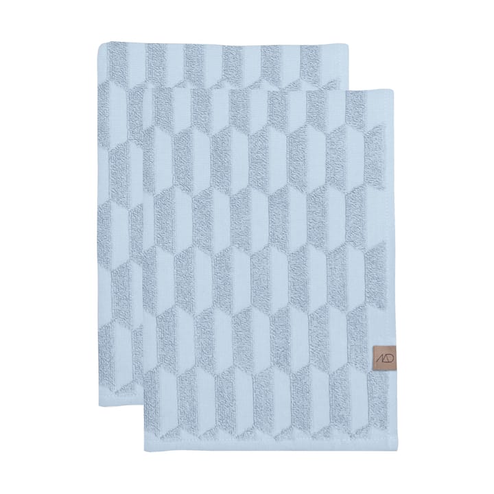 Geo guest towel 2-pack - Light Blue - Mette Ditmer