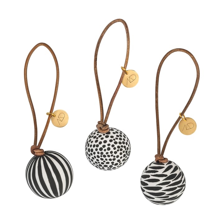 Globe Christmas bauble 3 pieces - Black - Mette Ditmer