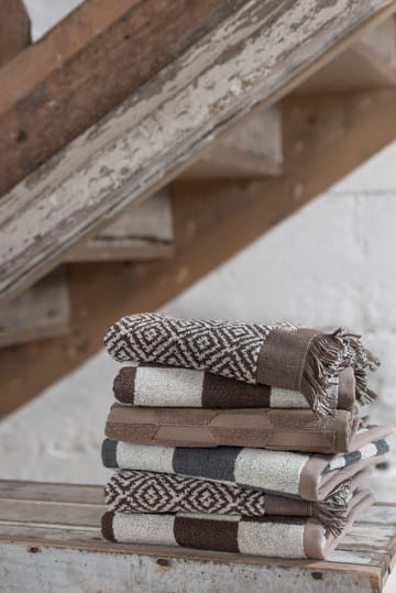 Morocco guest towel 35x55 cm 2-pack - Chocolate-off-white - Mette Ditmer