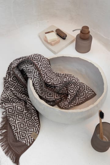 Morocco guest towel 35x55 cm 2-pack - Chocolate-off-white - Mette Ditmer