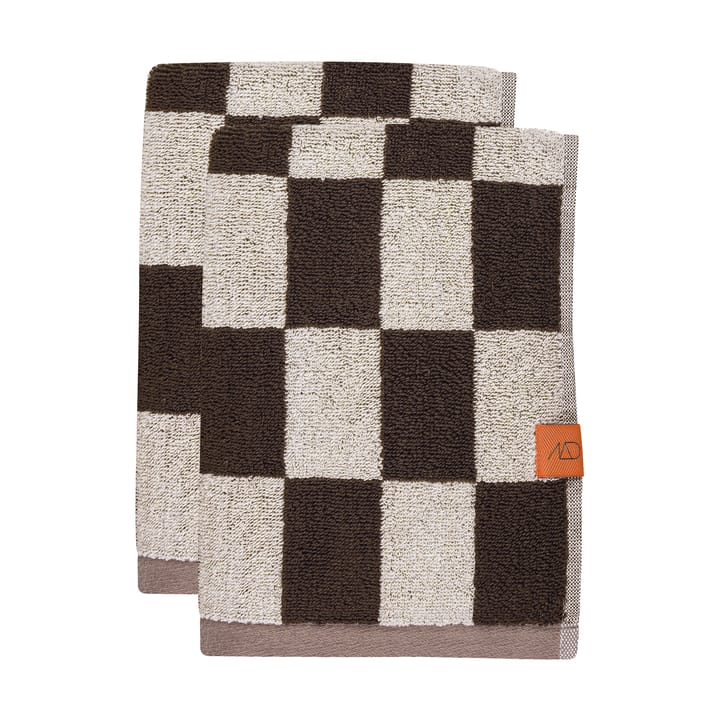 Retro guest towel 40x55 cm 2-pack - Chocolate - Mette Ditmer