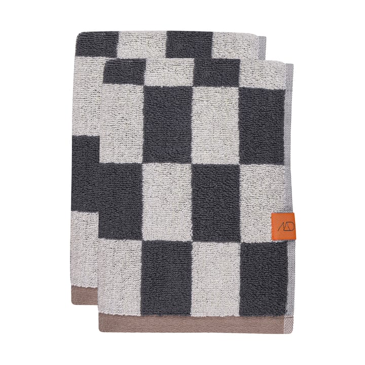 Retro guest towel 40x55 cm 2-pack - Dark grey - Mette Ditmer