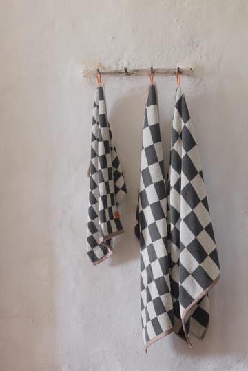 Retro guest towel 40x55 cm 2-pack - Dark grey - Mette Ditmer