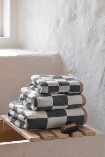 Retro guest towel 40x55 cm 2-pack - Dark grey - Mette Ditmer