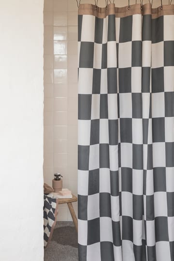 Retro shower curtain 150x200 cm - Dark grey - Mette Ditmer