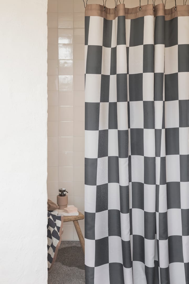 Retro shower curtain 150x200 cm, Dark grey Mette Ditmer